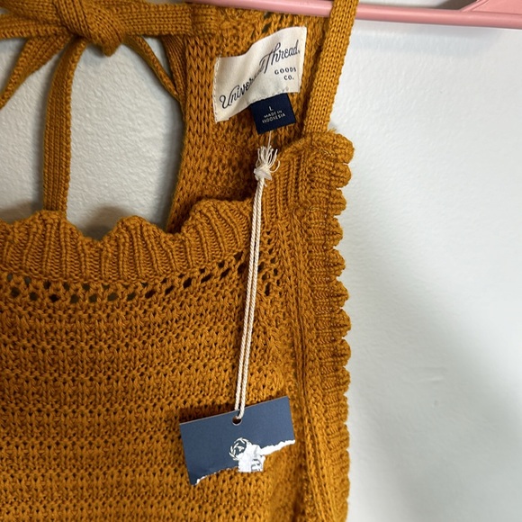 Universal Thread NEW crochet sleeveless halter romper marigold yellow large - Picture 6 of 9